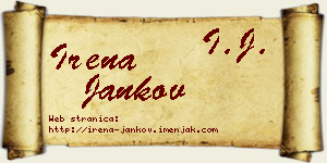 Irena Jankov vizit kartica
